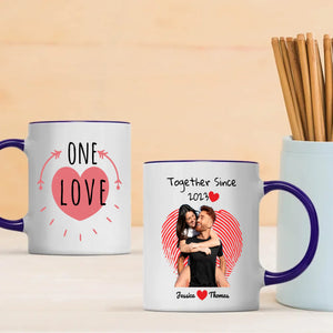 One Love and Together Since Couple Photo Mug A Custom Romantic Gift for Couples  -  89Ptints