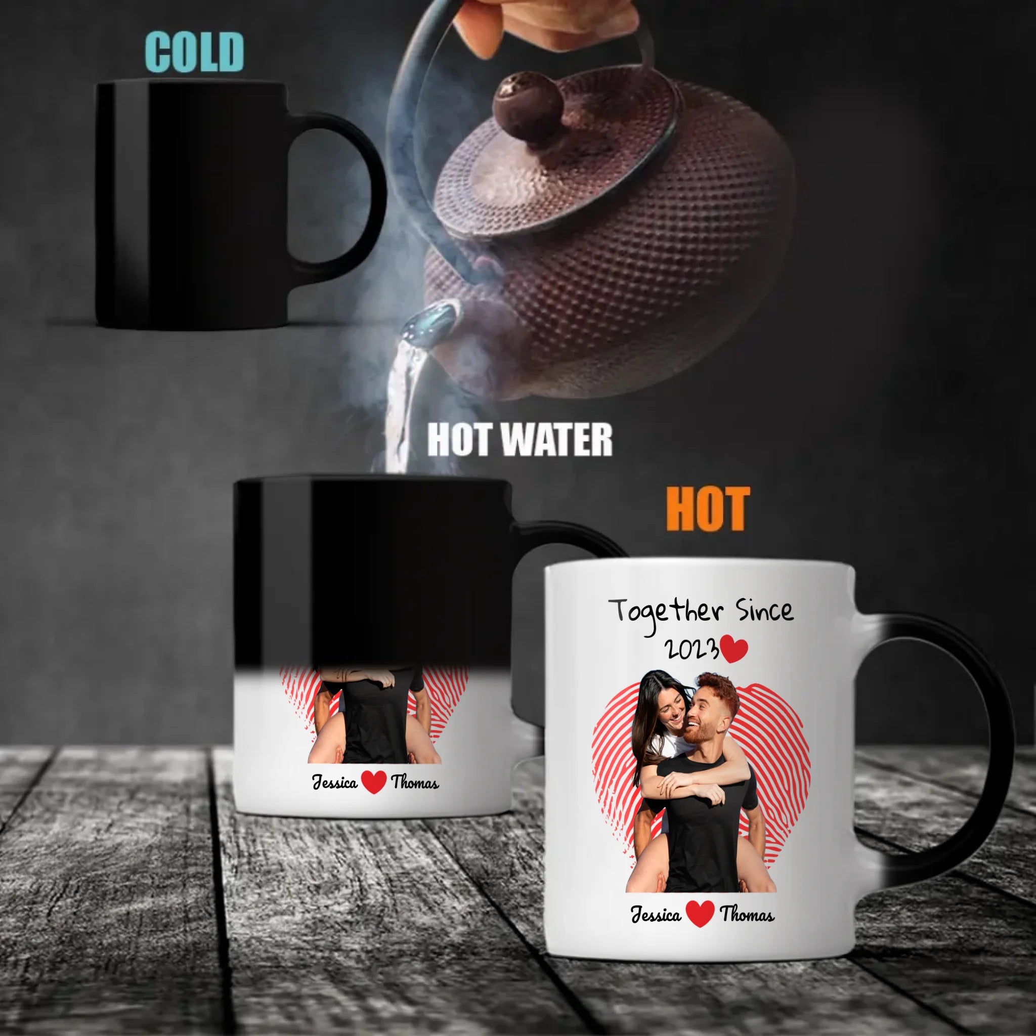 One Love and Together Since Couple Photo Mug A Custom Romantic Gift for Couples  -  89Ptints