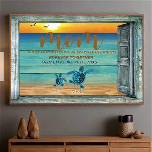 Celebrate a Mother’s Ocean-Like Love – Custom Turtle Poster Gift for Her - 89Prints