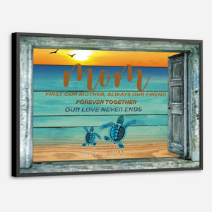 Celebrate a Mother’s Ocean-Like Love – Custom Turtle Poster Gift for Her - 89Prints