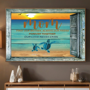 Celebrate a Mother’s Ocean-Like Love – Custom Turtle Poster Gift for Her - 89Prints