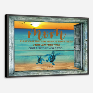 Celebrate a Mother’s Ocean-Like Love – Custom Turtle Poster Gift for Her - 89Prints