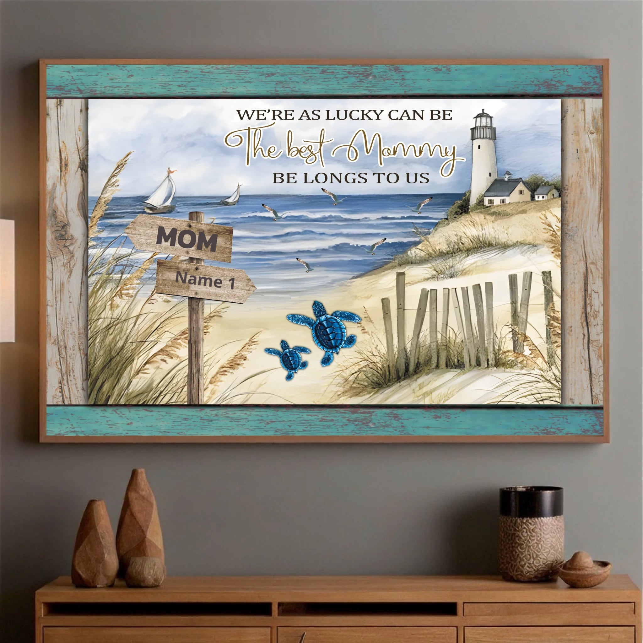 A Heartfelt Poster for the Best Mommy – Personalized Lighthouse Design - 89Prints
