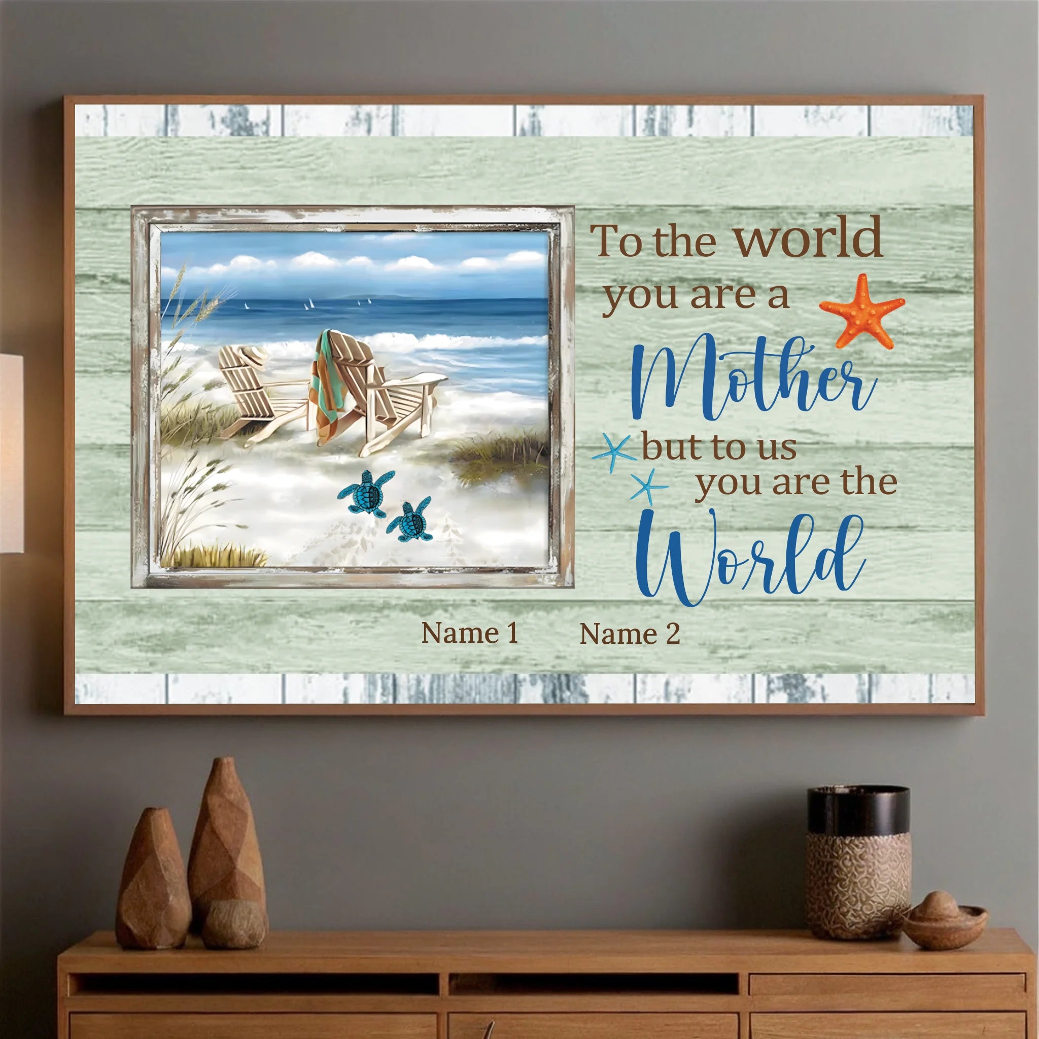 A Beautiful Personalized Poster Painting for Mom – To Us Mom is the World - 89Prints
