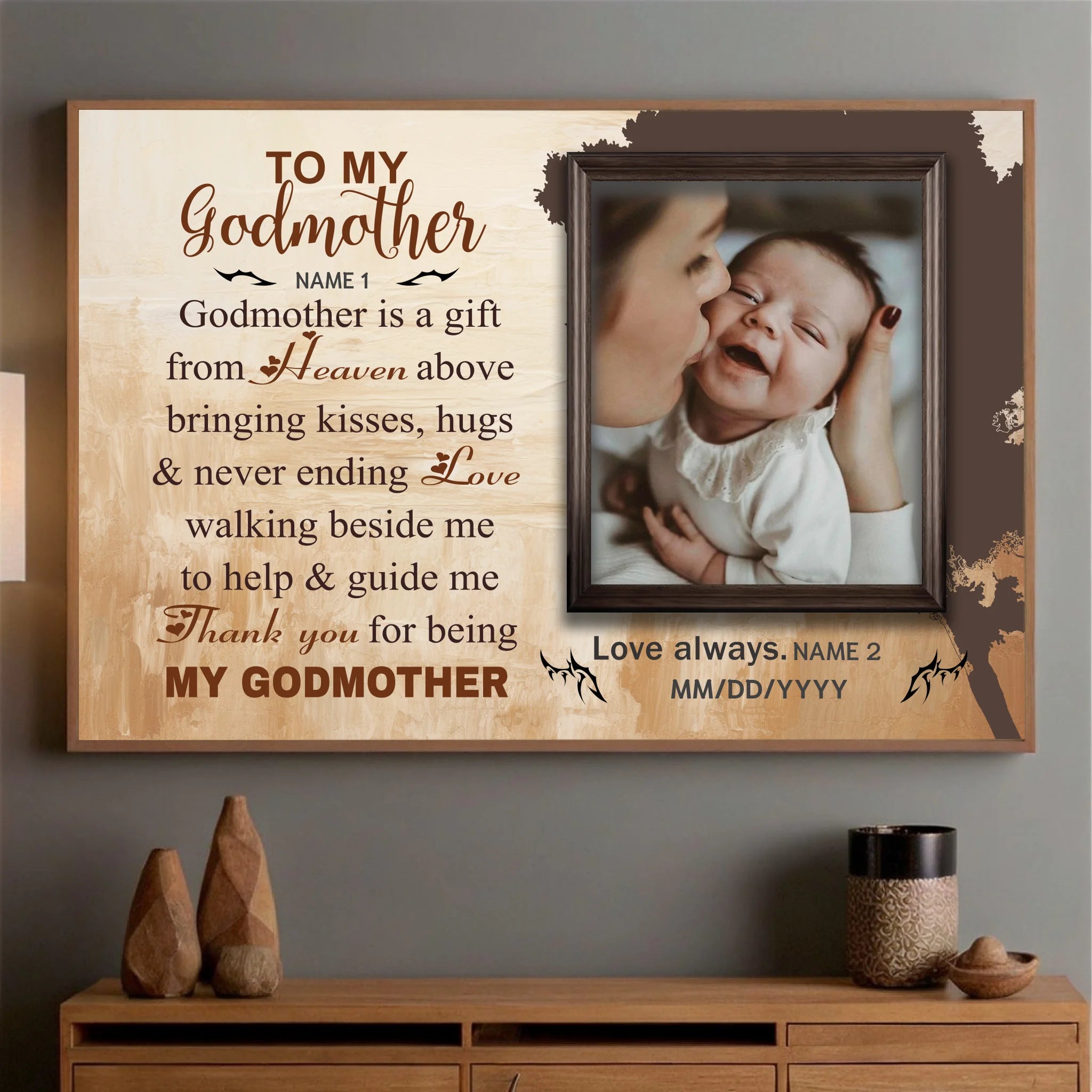 Personalized Canvas Painting: May God Always Protect and Bless You, Mom - 89Prints
