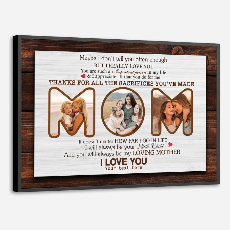 Personalized Mother Appreciation Poster: Heartfelt Custom Photo Gift for Mom - 89Prints