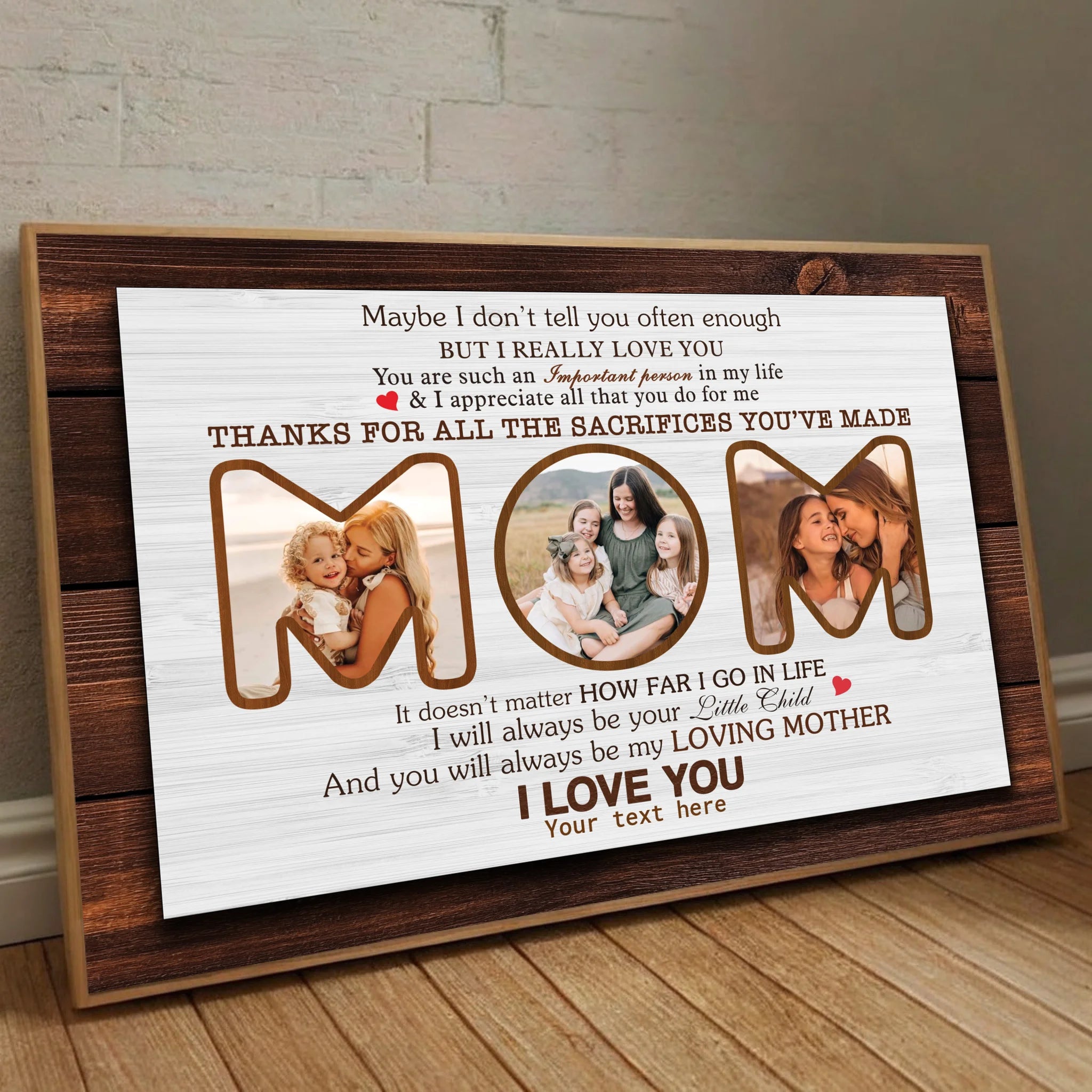 Personalized Mother Appreciation Poster: Heartfelt Custom Photo Gift for Mom - 89Prints