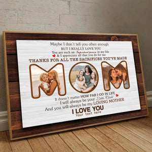 Personalized Mother Appreciation Poster: Heartfelt Custom Photo Gift for Mom - 89Prints