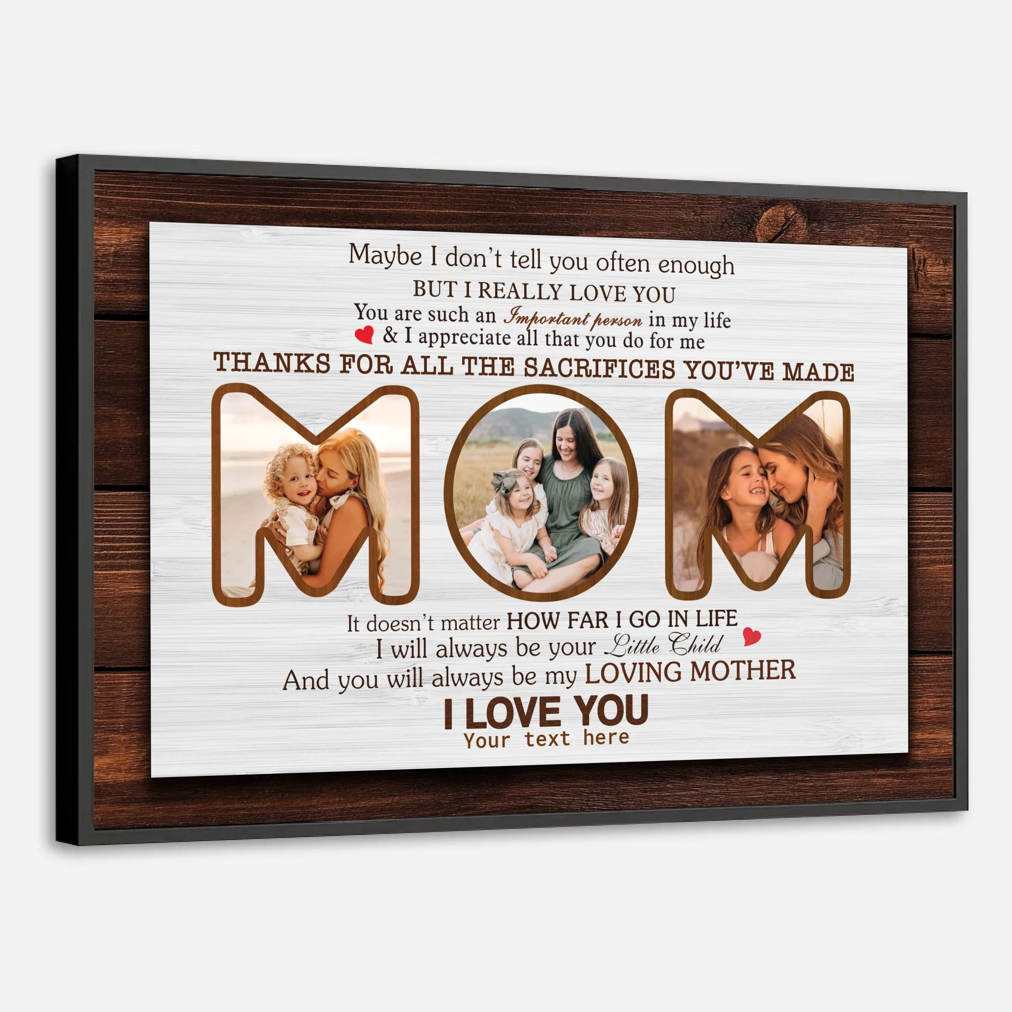 Personalized Mother Appreciation Poster: Heartfelt Custom Photo Gift for Mom - 89Prints