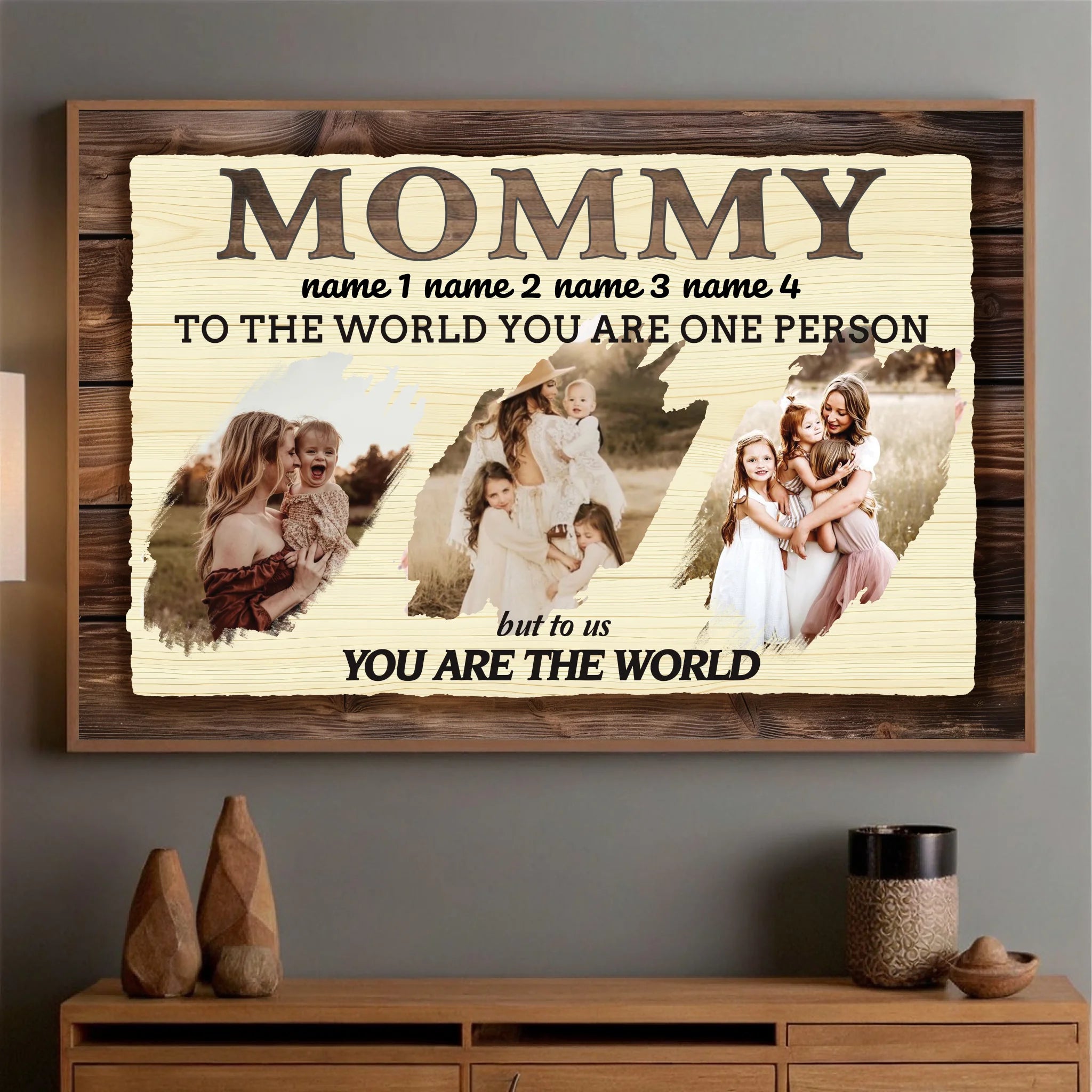 Personalized Mom Poster with the Quote: You Are the World to Us - 89Prints