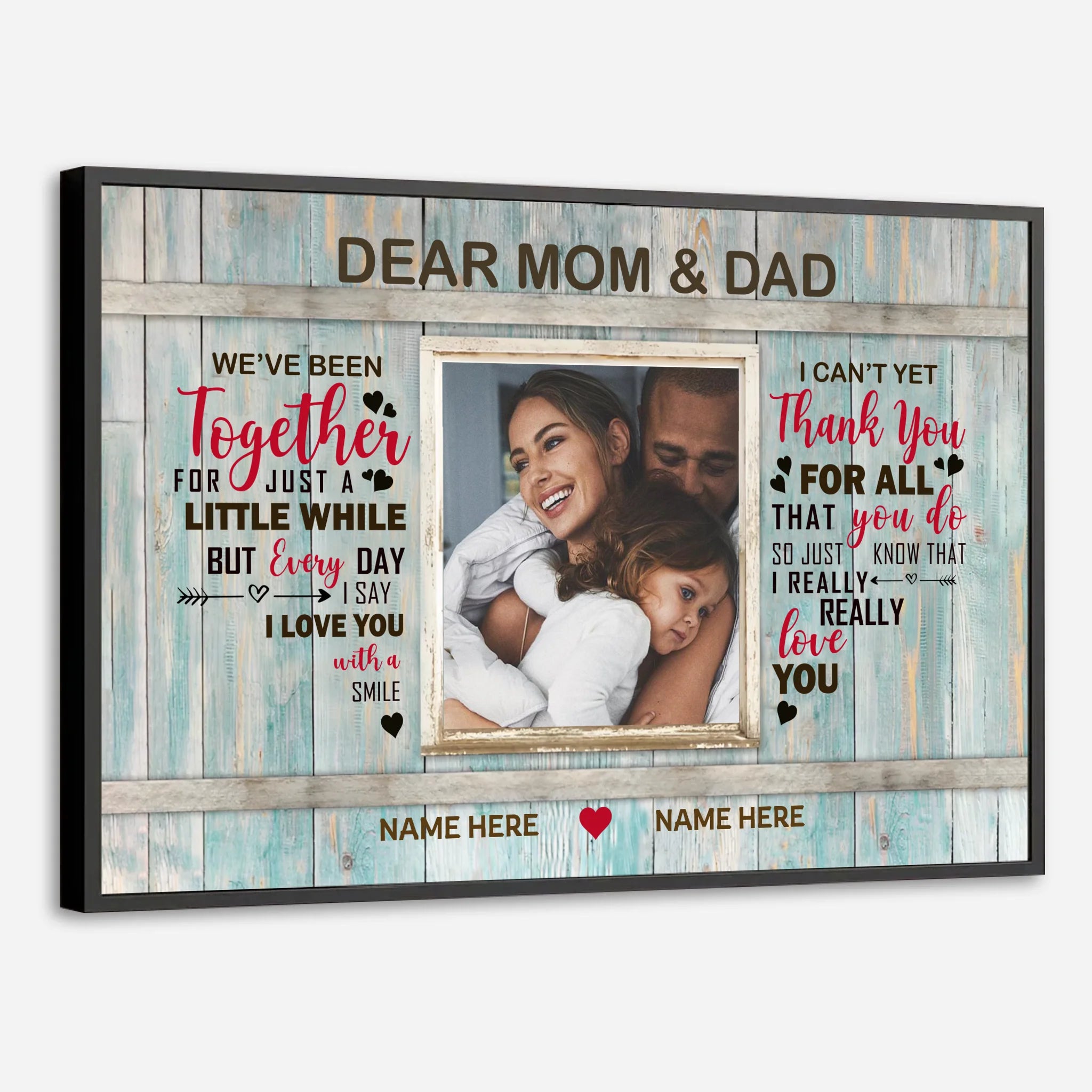 Love With a Smile – Personalized Poster Featuring Photos of Mom and Dad - 89Prints