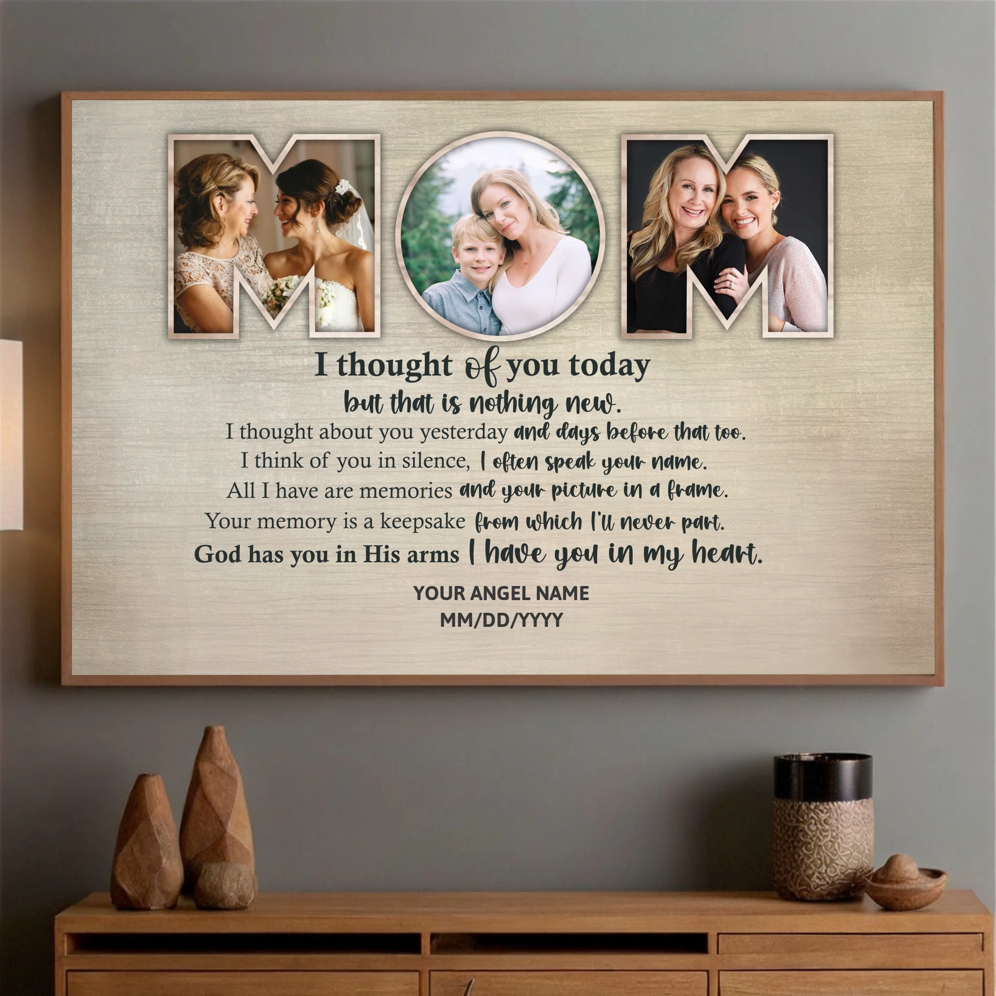 Custom Mom Poster Painting – Forever In My Heart - 89Prints