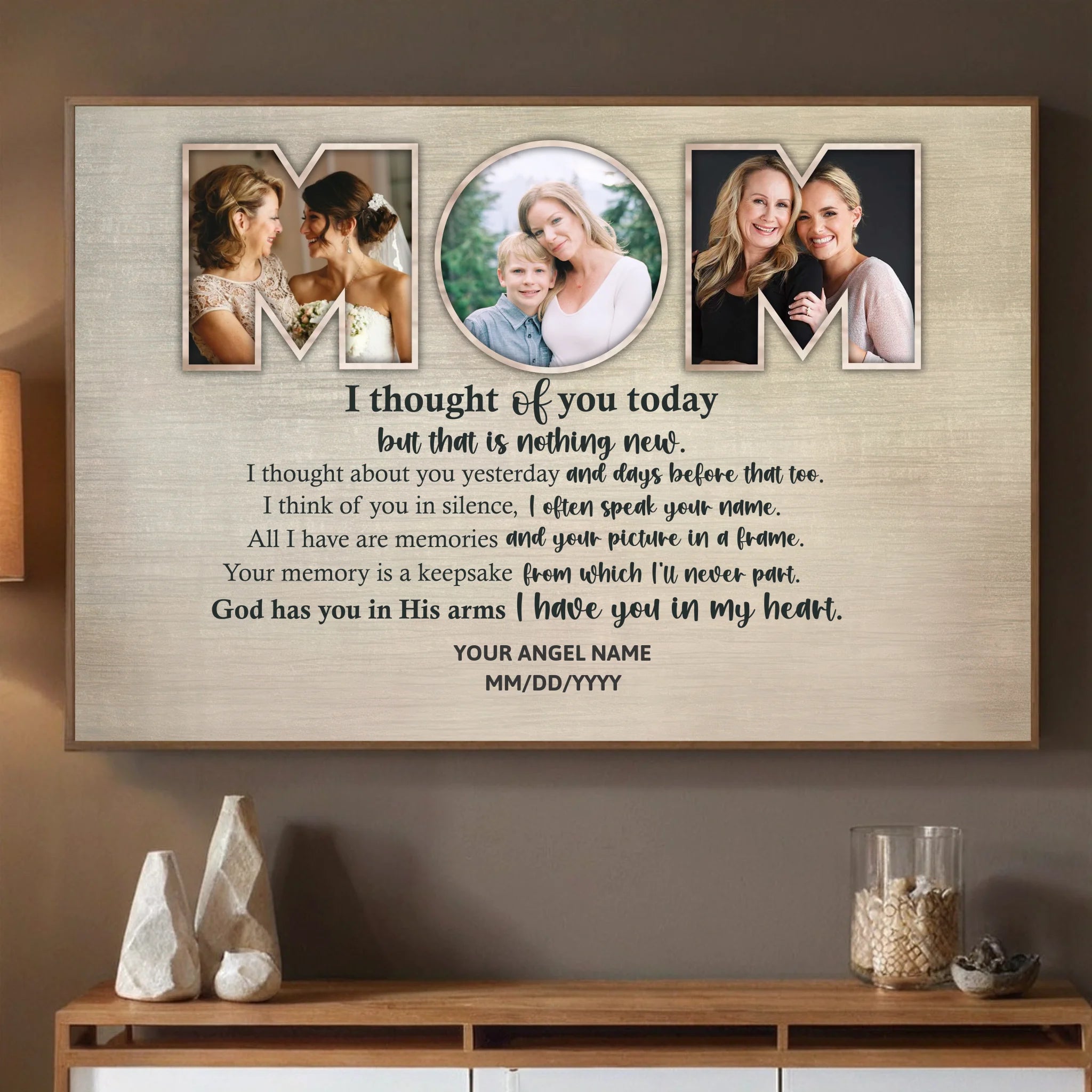 Custom Mom Poster Painting – Forever In My Heart - 89Prints