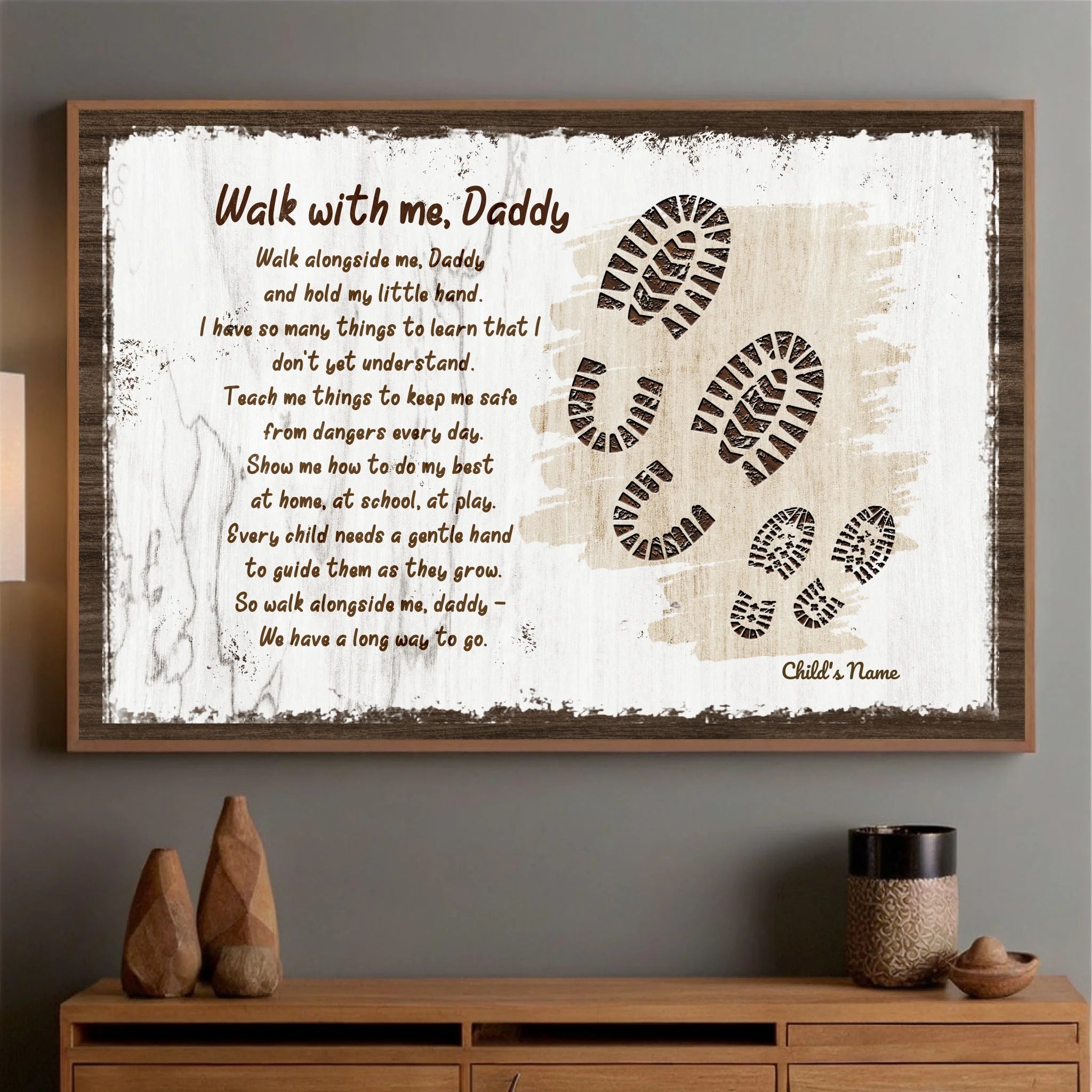 Custom Dad Poster – A Touching Message Inspired by the Poem “Walk With Me, Daddy” - 89Prints