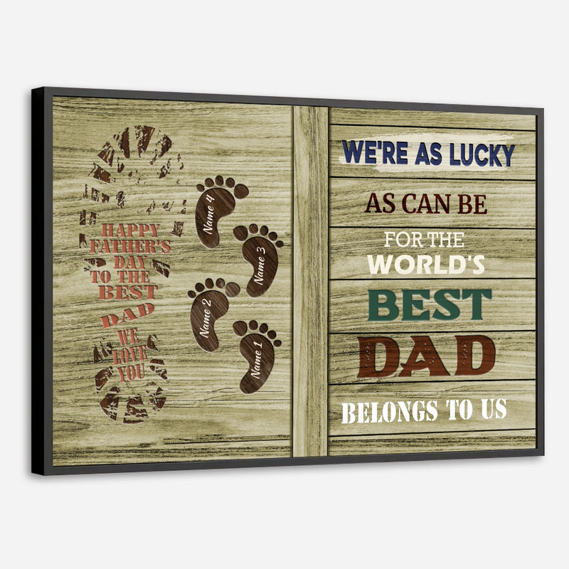 Best Dad Poster – Personalized Father’s Day Gift with Family Footprints - 89Prints