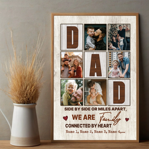 Custom Family Poster – Side by Side or Miles Apart, Connected by Heart - 89Prints