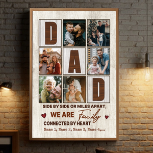 Custom Family Poster – Side by Side or Miles Apart, Connected by Heart - 89Prints