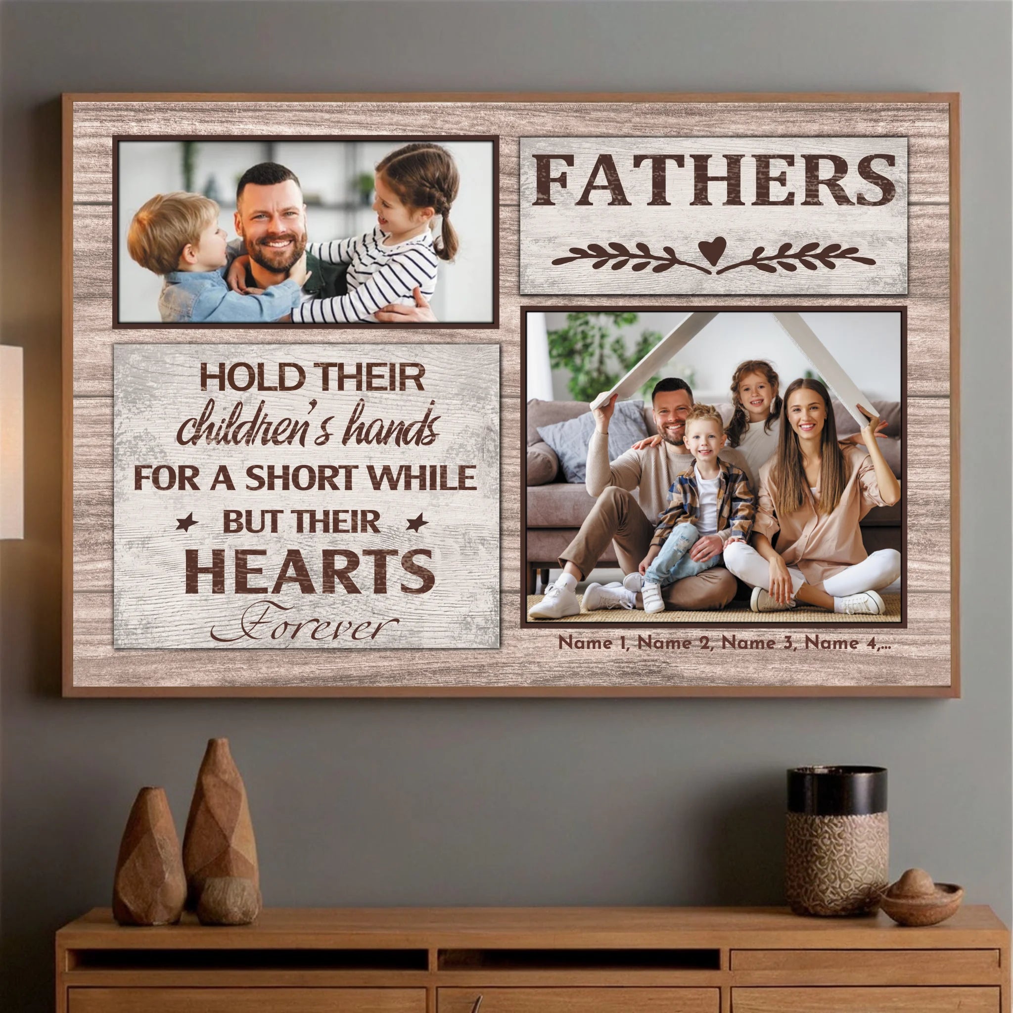 Custom Dad Poster – Dad Holding Hands For A Moment, Heart Forever - 89Prints