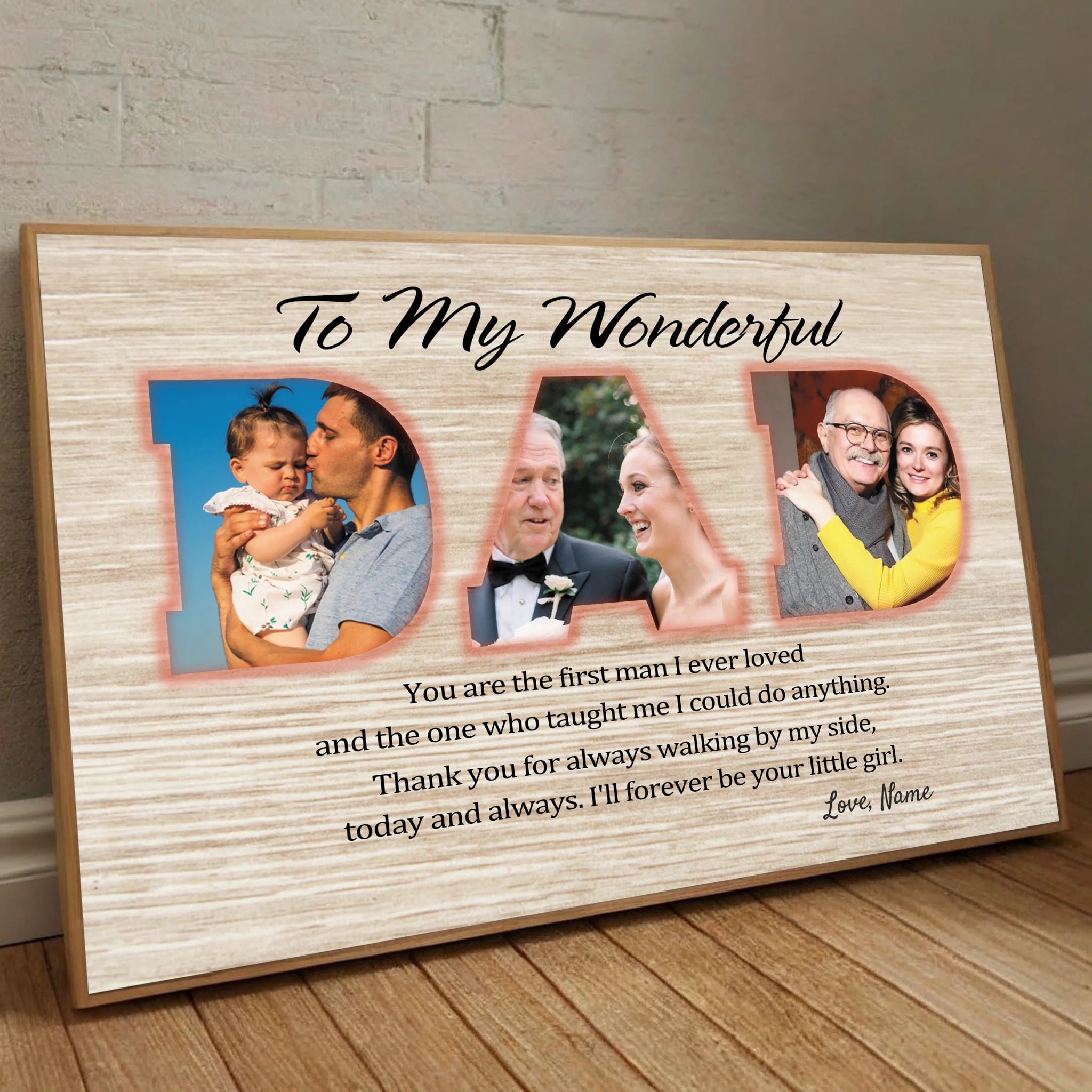 Personalized Fathers Poster Gift Forever Your Little Girl Message from Daughter - 89Prints