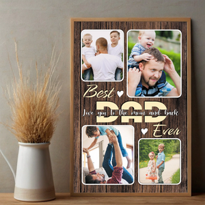Personalized Best Dad Ever Poster Custom Fathers Day Gift from Kids - 89Prints