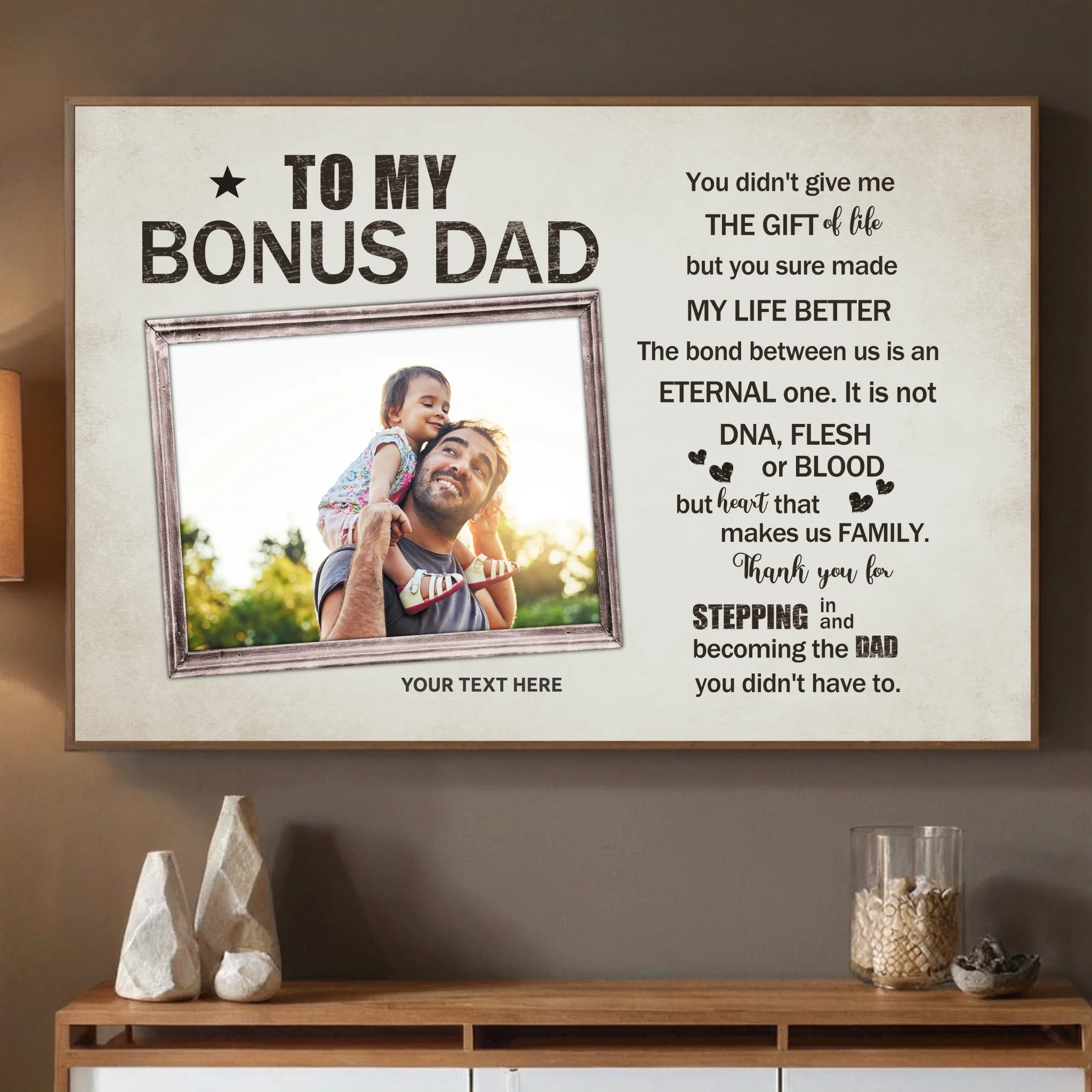 Celebrate Your Bonus Dad with a Custom Poster from 89Prints High Quality and Personalized - 89Prints