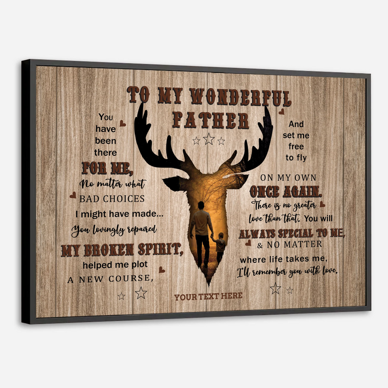 DadPoster-0046aTo My Wonderful Father Personalized Deer Themed Poster for Dad - 89Prints