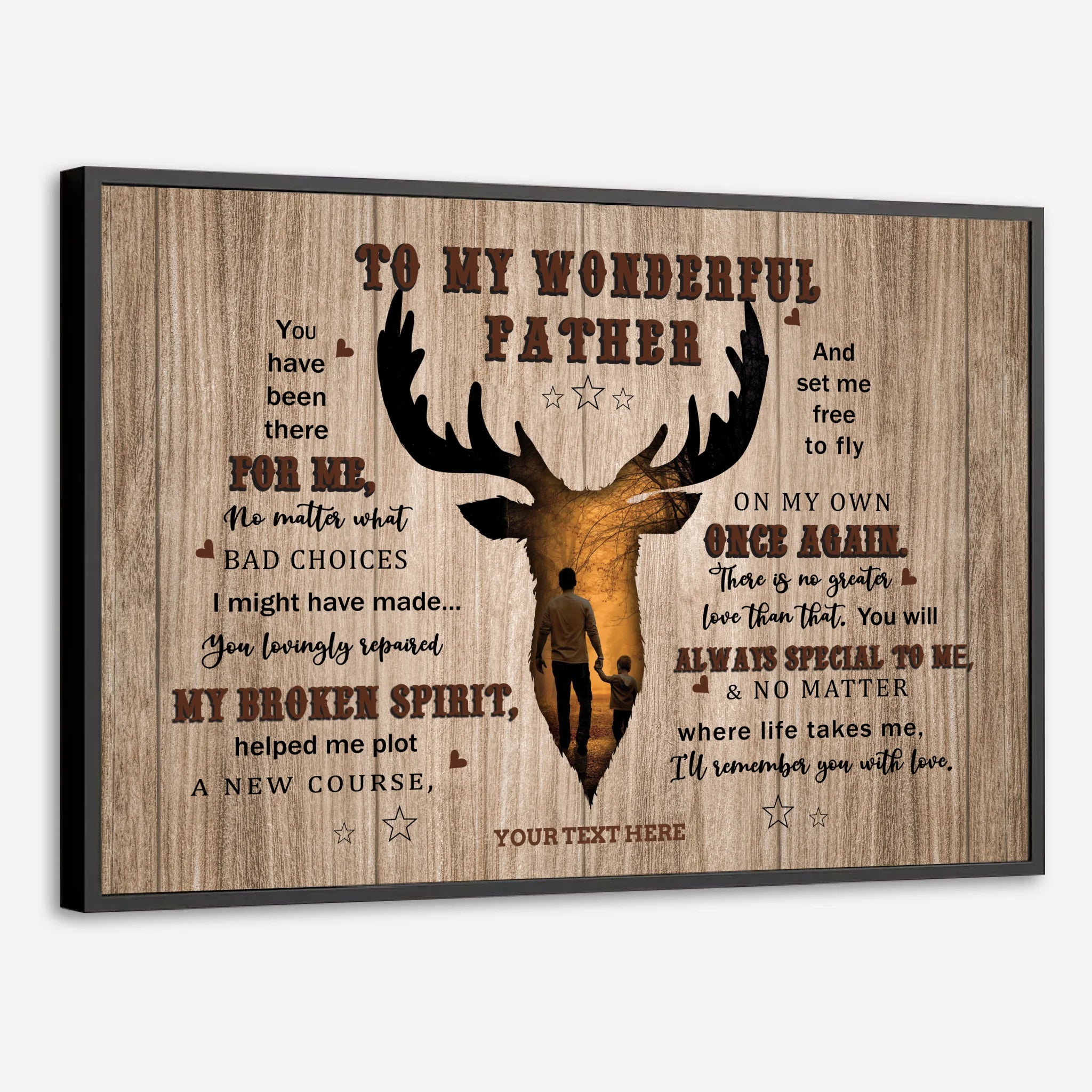 DadPoster-0046aTo My Wonderful Father Personalized Deer Themed Poster for Dad - 89Prints