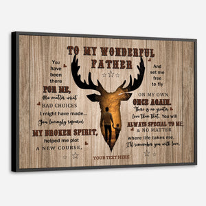 DadPoster-0046aTo My Wonderful Father Personalized Deer Themed Poster for Dad - 89Prints