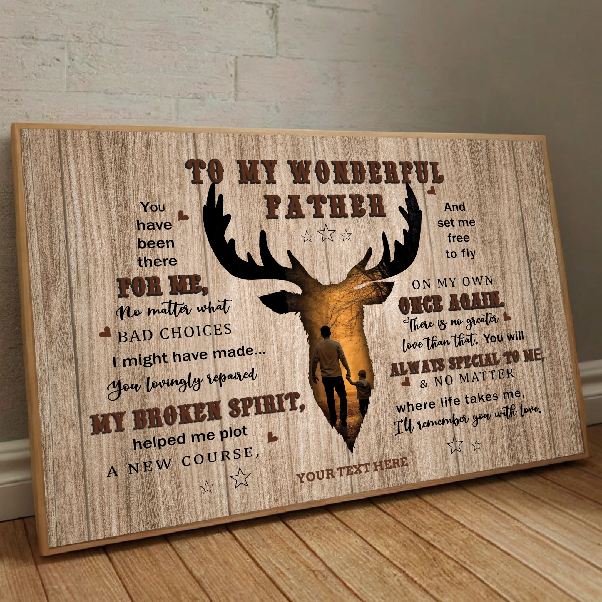 DadPoster-0046aTo My Wonderful Father Personalized Deer Themed Poster for Dad - 89Prints