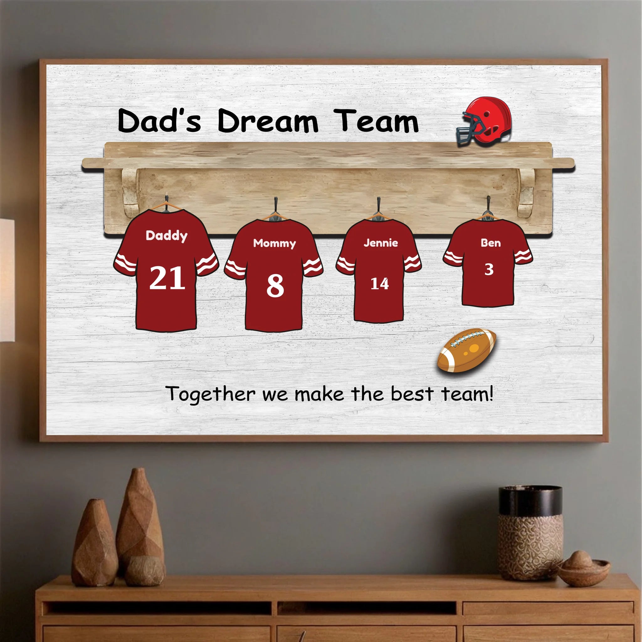 Dads Dream Team Custom Soccer Jersey Poster from 89Prints with #1 Quality