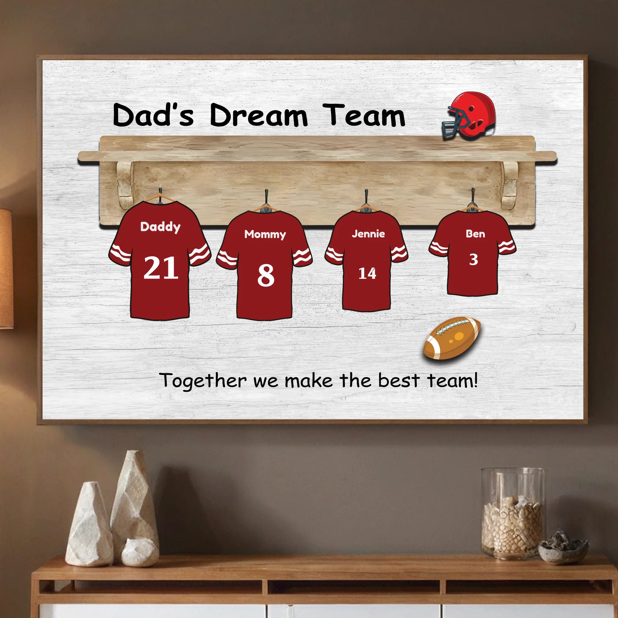 Dads Dream Team Custom Soccer Jersey Poster from 89Prints with #1 Quality
