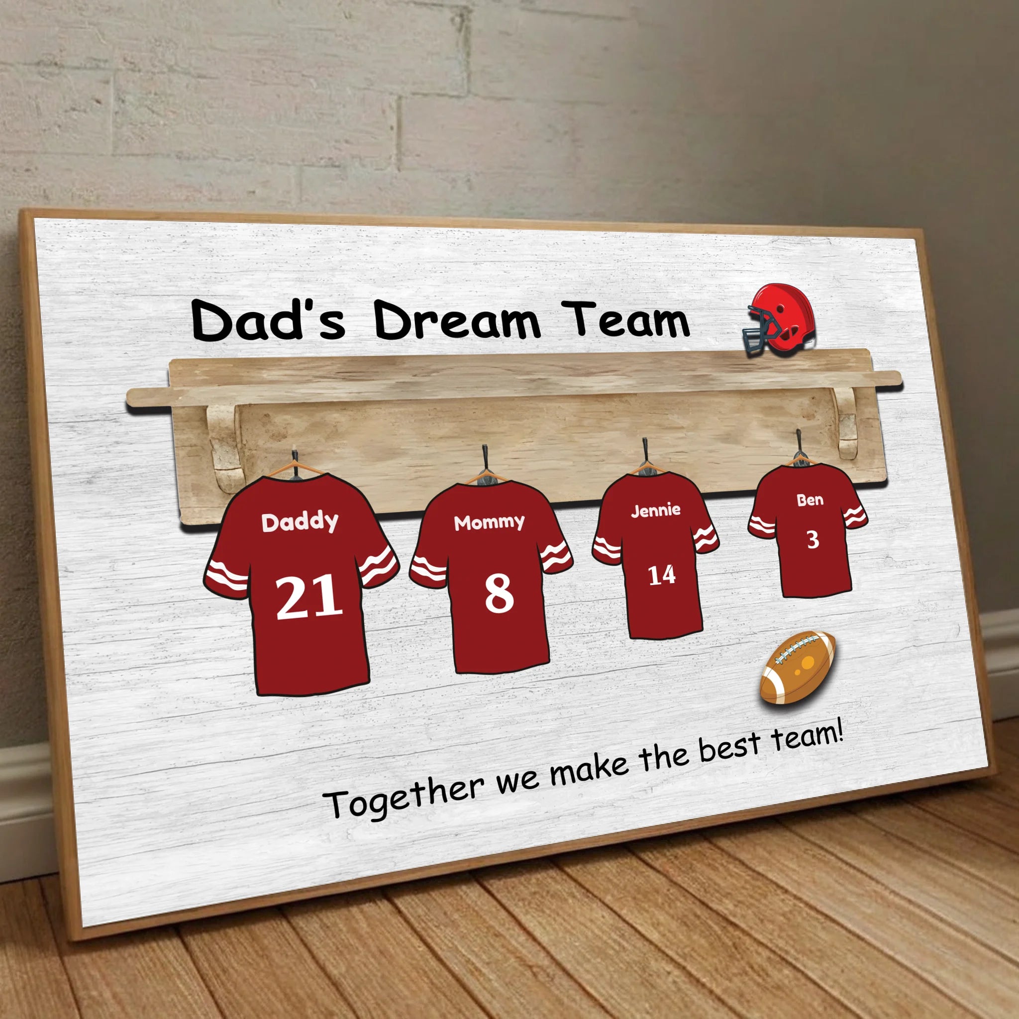 Dads Dream Team Custom Soccer Jersey Poster from 89Prints with #1 Quality