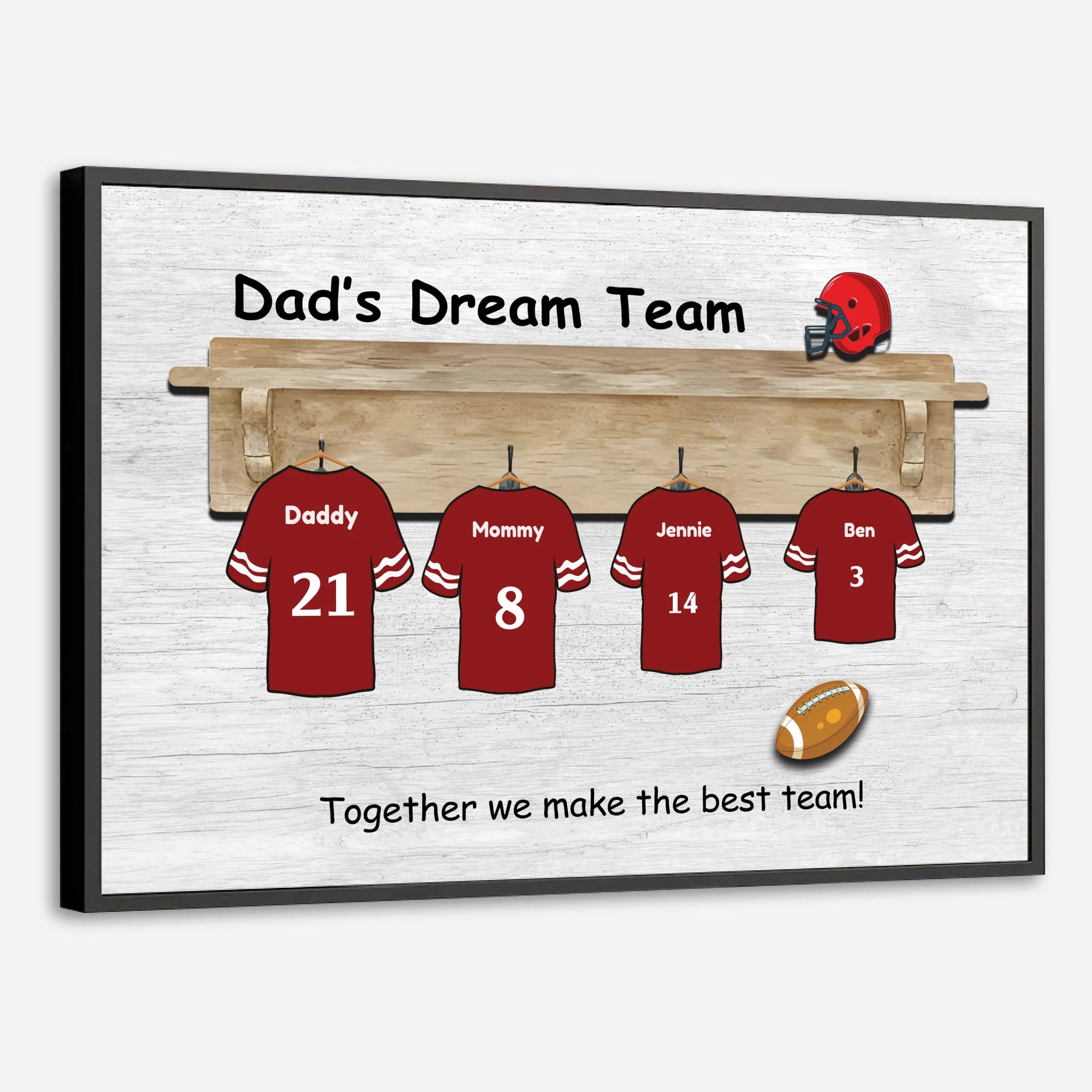 Dads Dream Team Custom Soccer Jersey Poster from 89Prints with #1 Quality