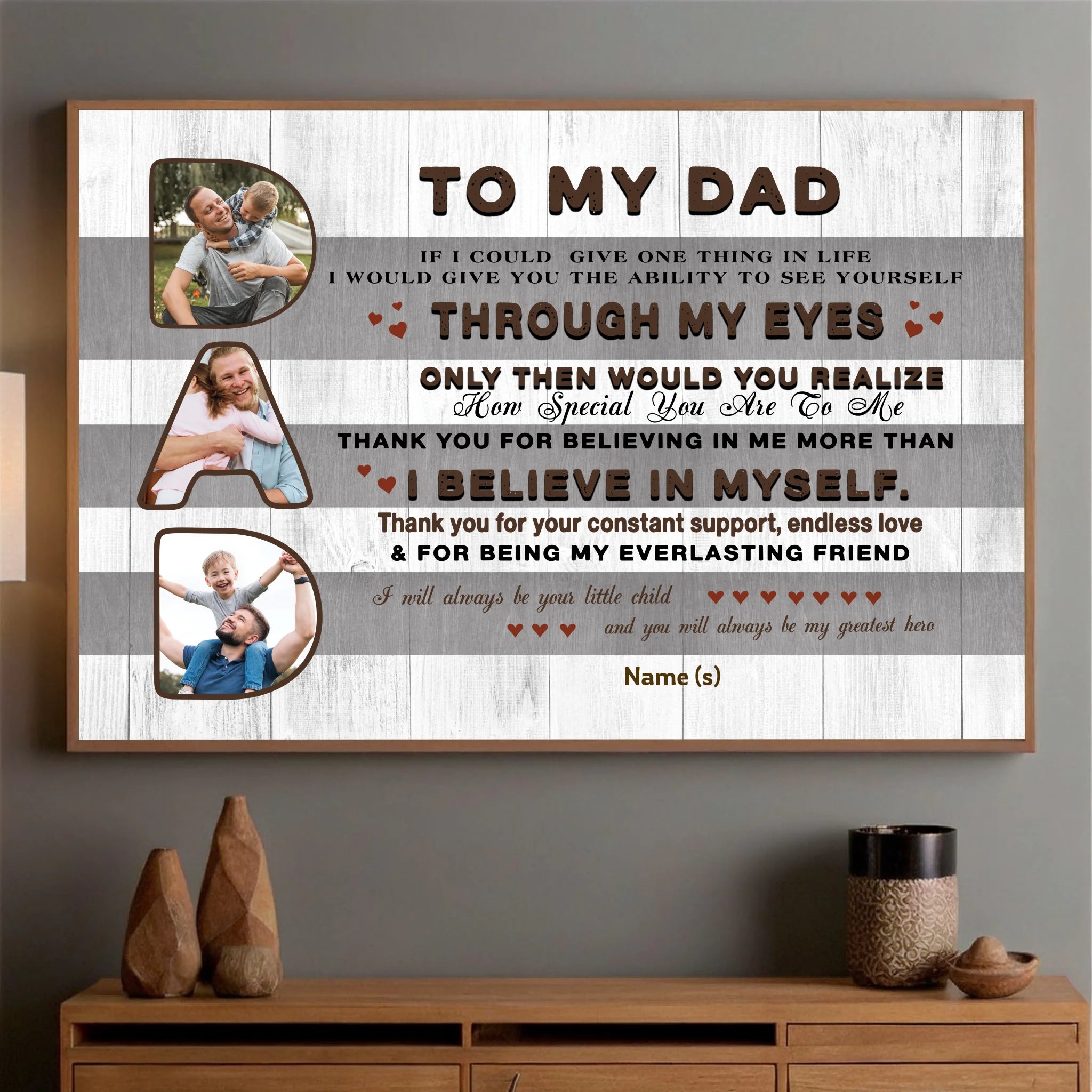 To My Dad You Are My Greatest Hero Customizable Poster - 89Prints