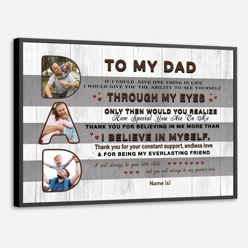 To My Dad You Are My Greatest Hero Customizable Poster - 89Prints