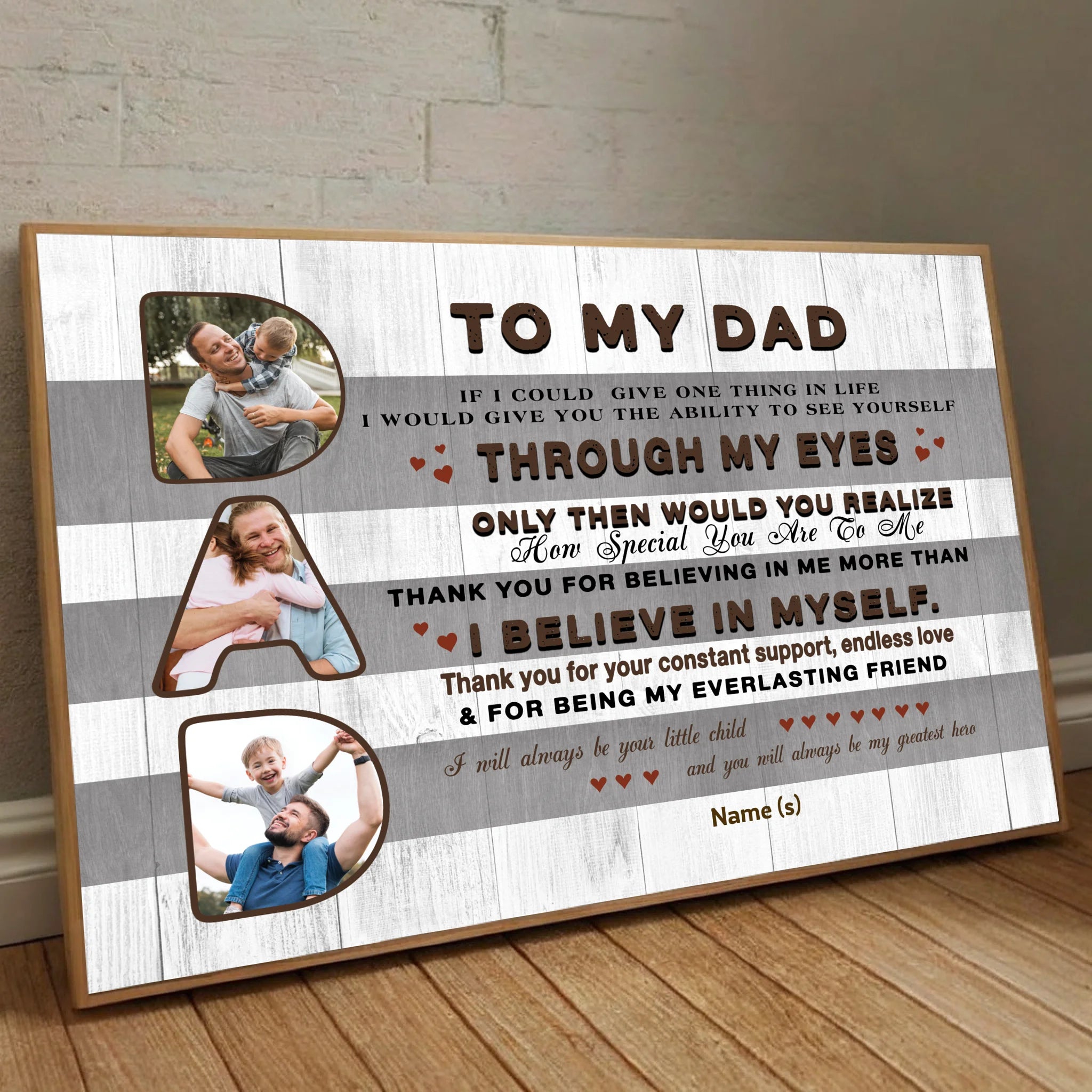 To My Dad You Are My Greatest Hero Customizable Poster - 89Prints