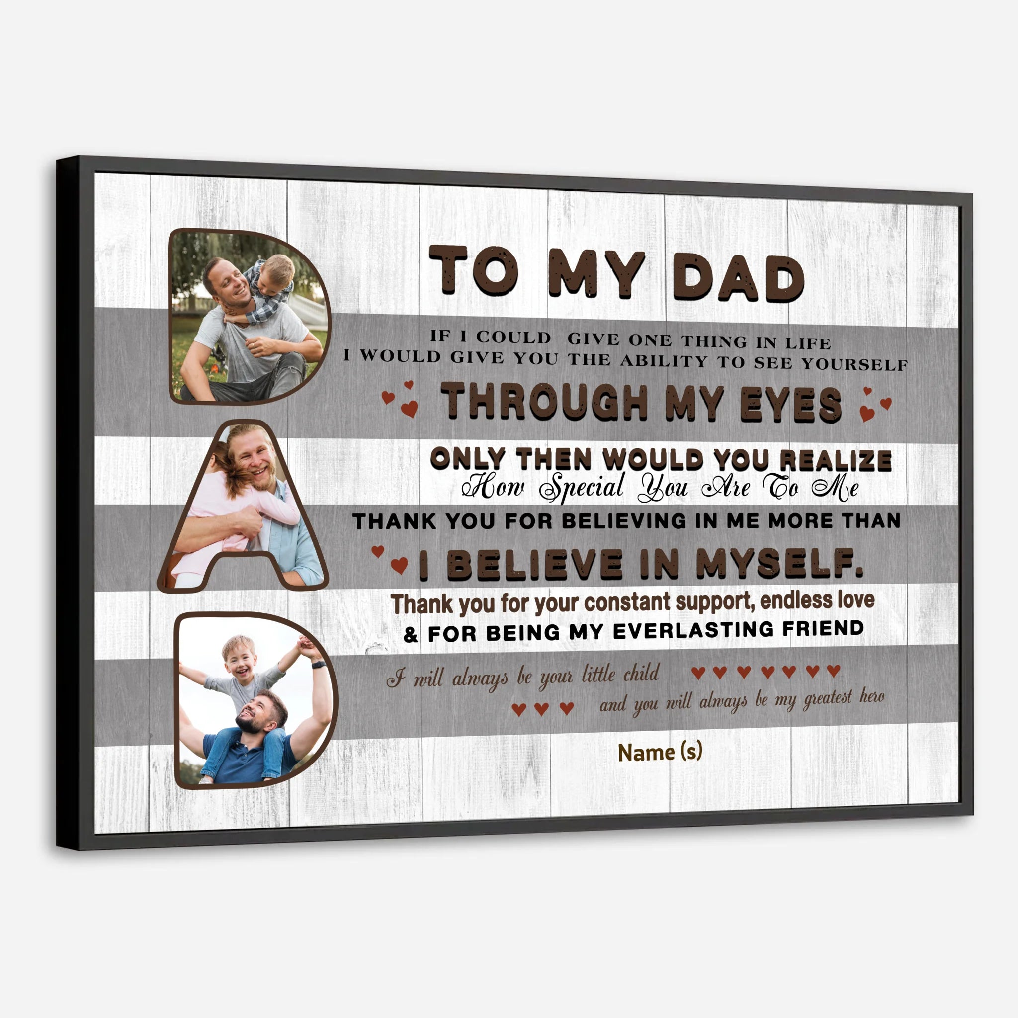 To My Dad You Are My Greatest Hero Customizable Poster - 89Prints