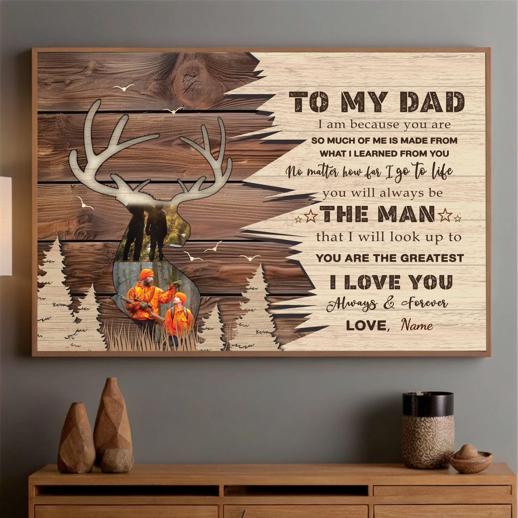 Celebrate Dad with Custom Photos and Heartfelt Message The Best Man Poster - 89Prints