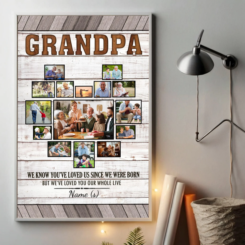 Heartfelt Grandfather Custom Poster – Personalize with 15 Photos - 89Prints