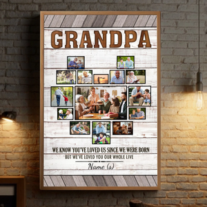 Heartfelt Grandfather Custom Poster – Personalize with 15 Photos - 89Prints