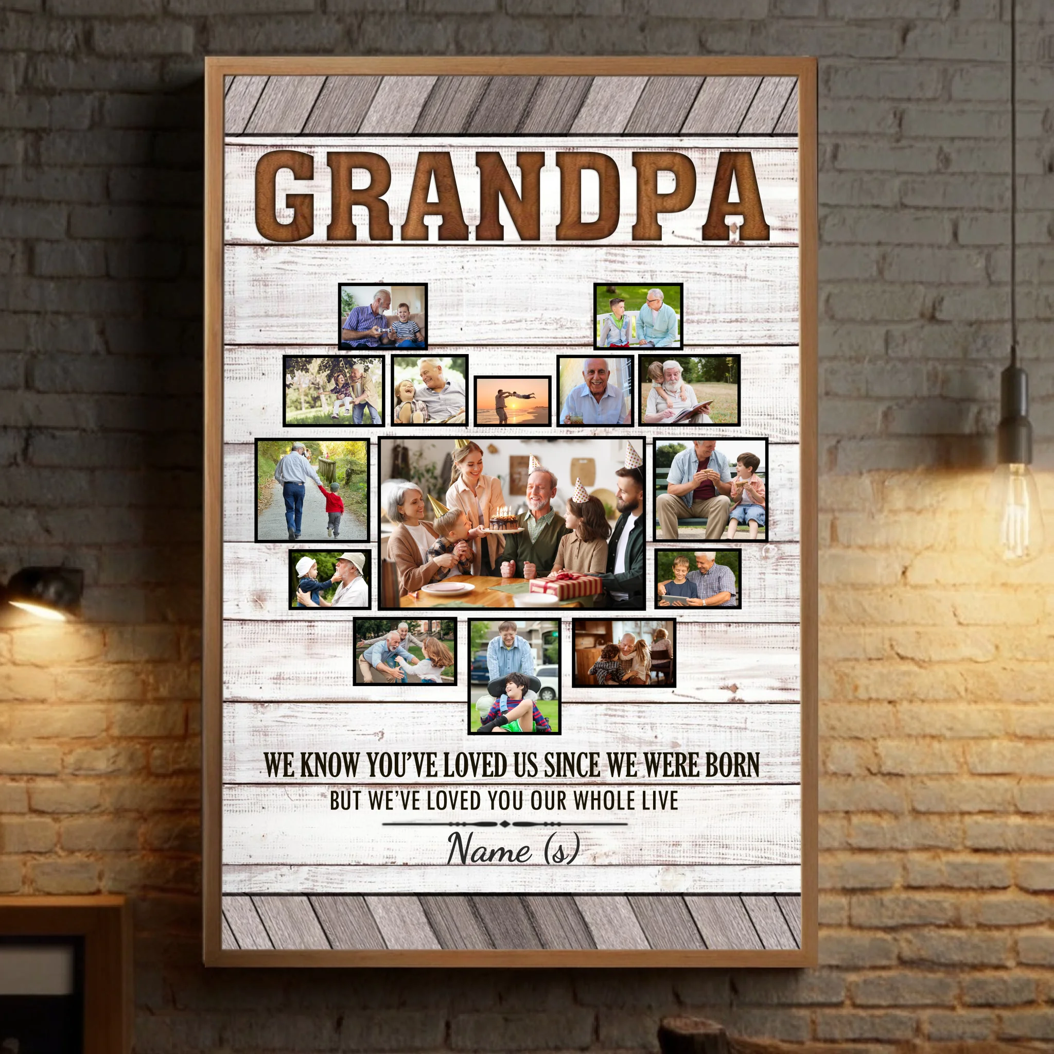 Heartfelt Grandfather Custom Poster – Personalize with 15 Photos - 89Prints