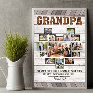 Heartfelt Grandfather Custom Poster – Personalize with 15 Photos - 89Prints