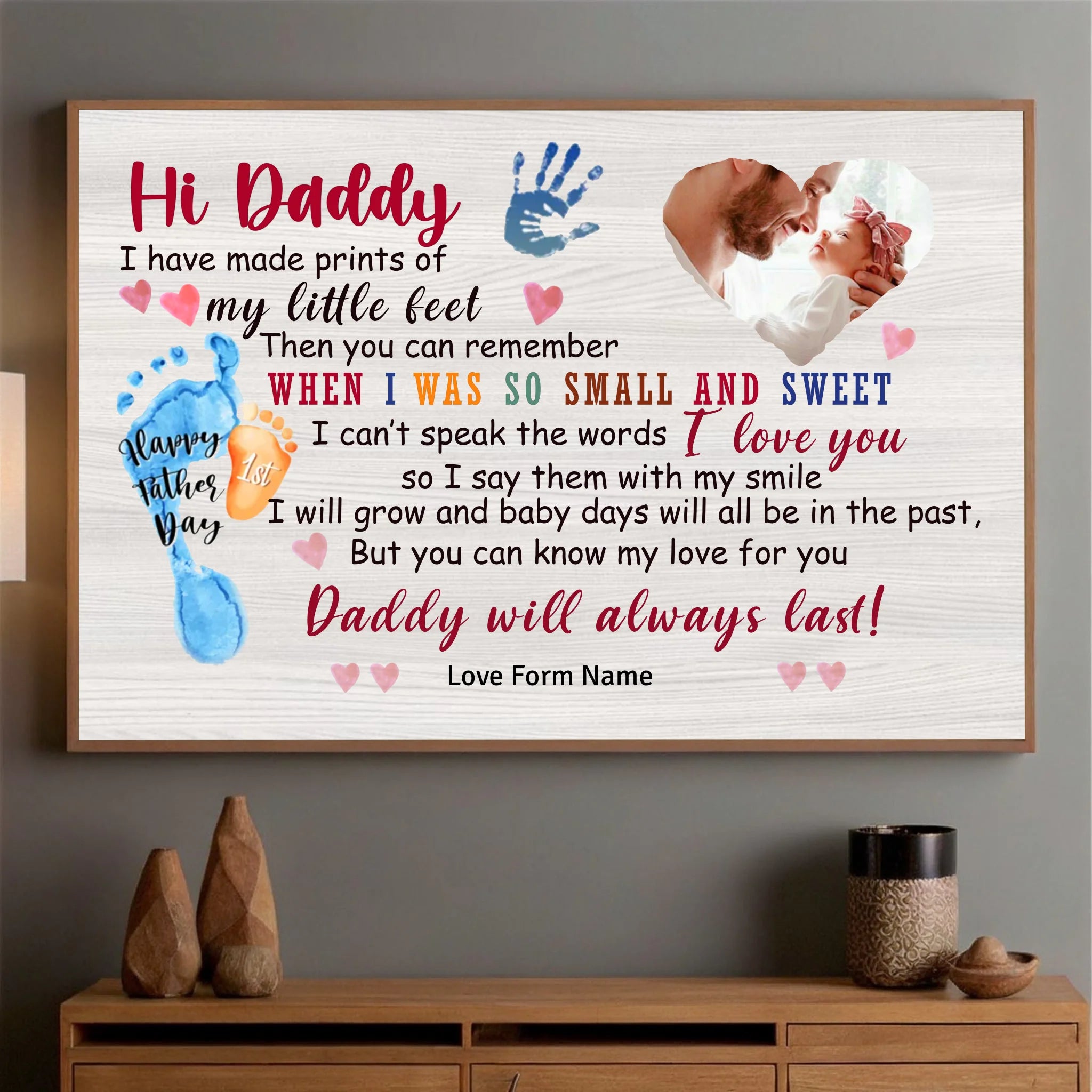 Customizable Poster for Dad – Celebrate Your First Fathers Day with Love - 89Prints