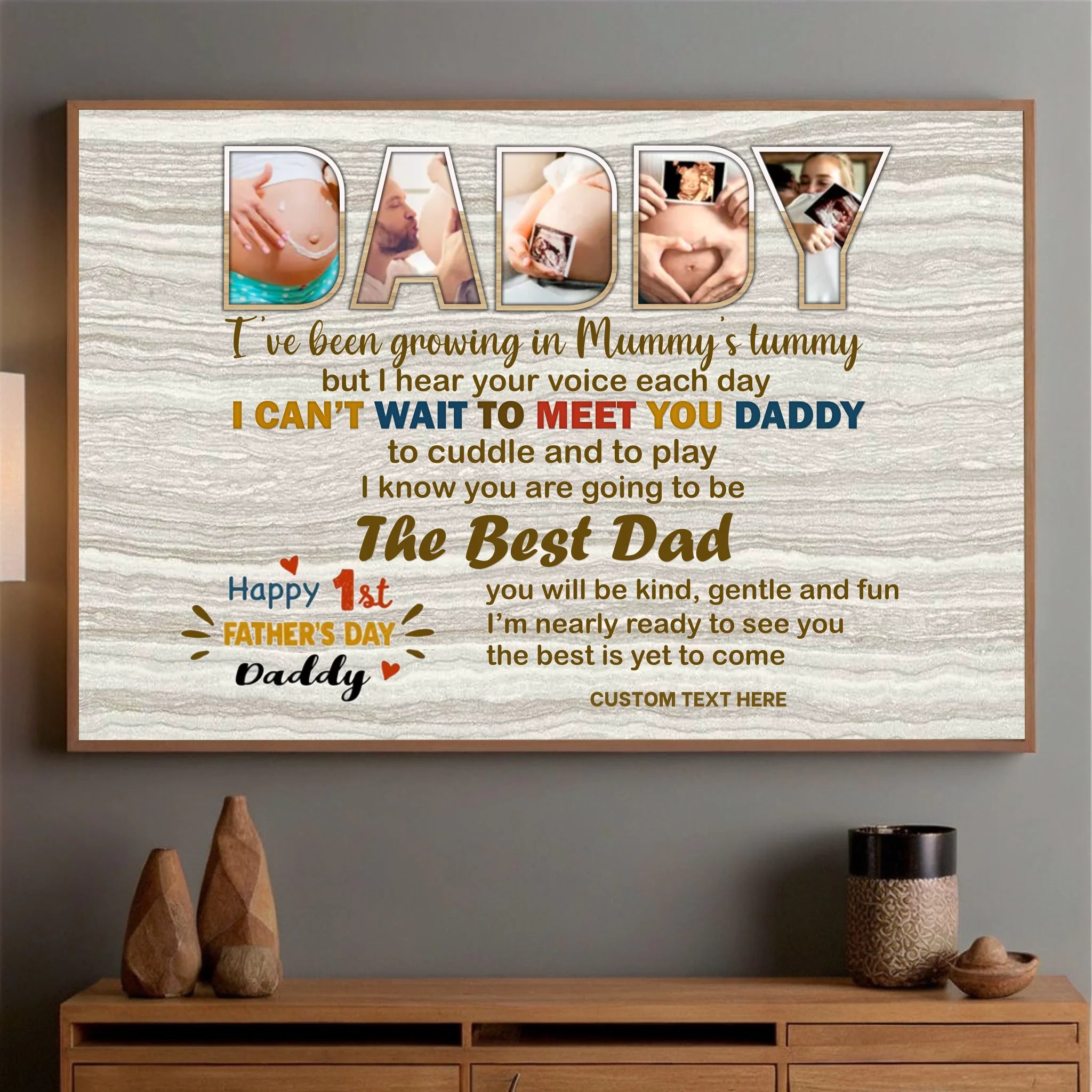 Celebrate Dads First Fathers Day – Custom Poster - 89Prints