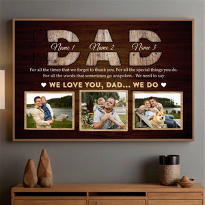 Custom We Love You Dad Poster – Family Photo and Name Personalized Gift - 89Prints