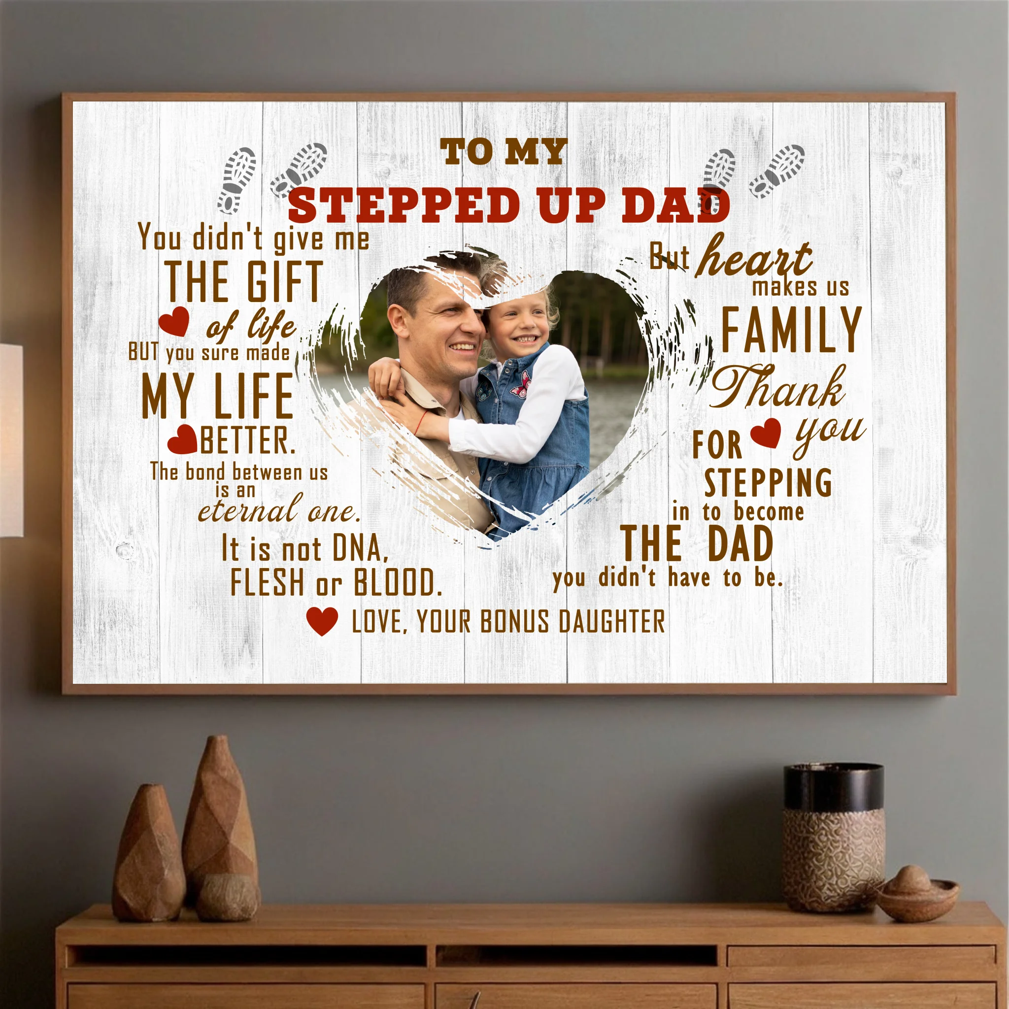 Personalized “Stepped Up Dad” Poster – Celebrate the Dad Who Always Shows Up - 89Prints