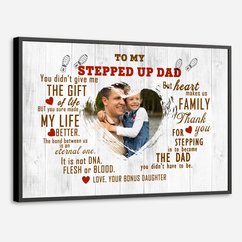Personalized “Stepped Up Dad” Poster – Celebrate the Dad Who Always Shows Up - 89Prints