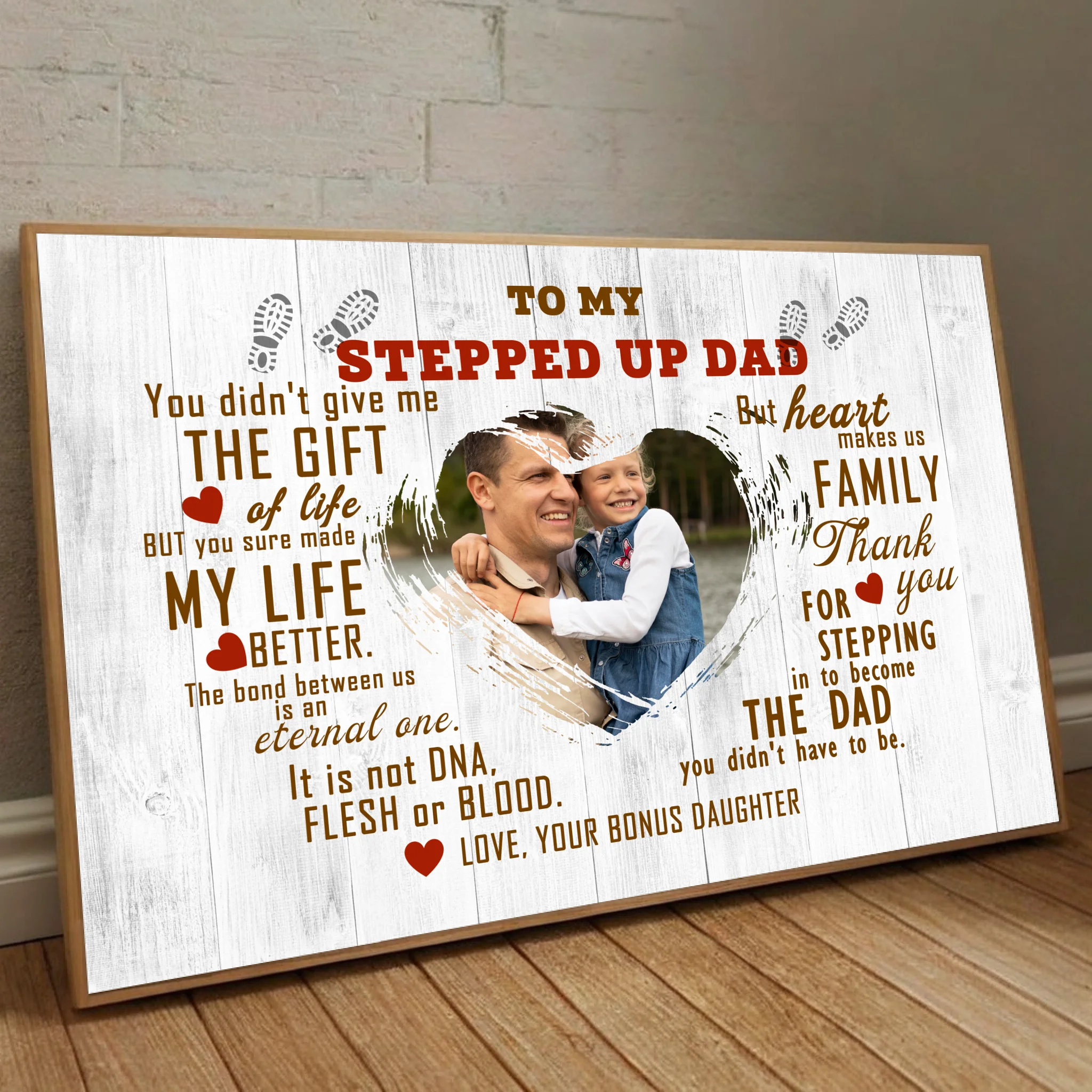 Personalized “Stepped Up Dad” Poster – Celebrate the Dad Who Always Shows Up - 89Prints