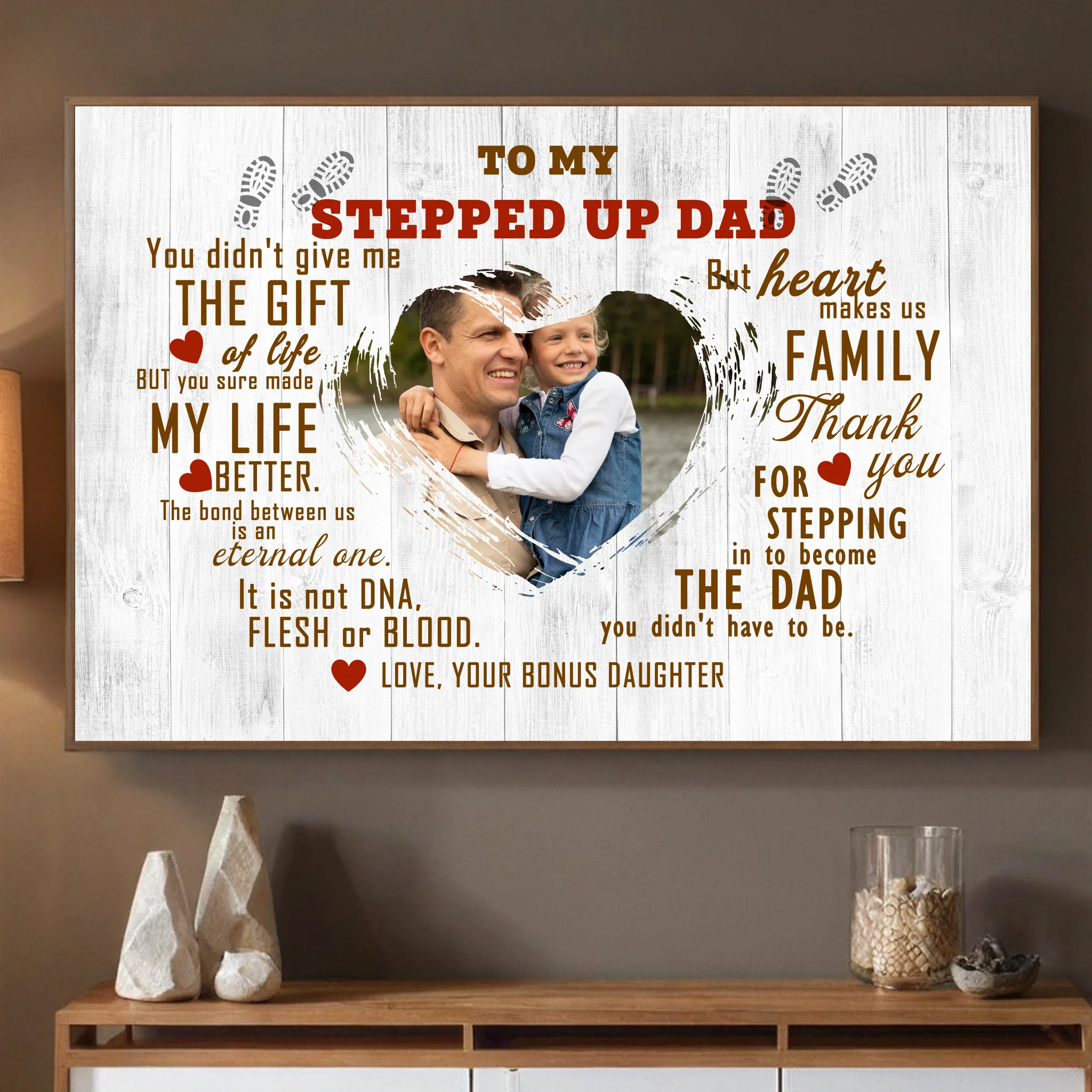 Personalized “Stepped Up Dad” Poster – Celebrate the Dad Who Always Shows Up - 89Prints