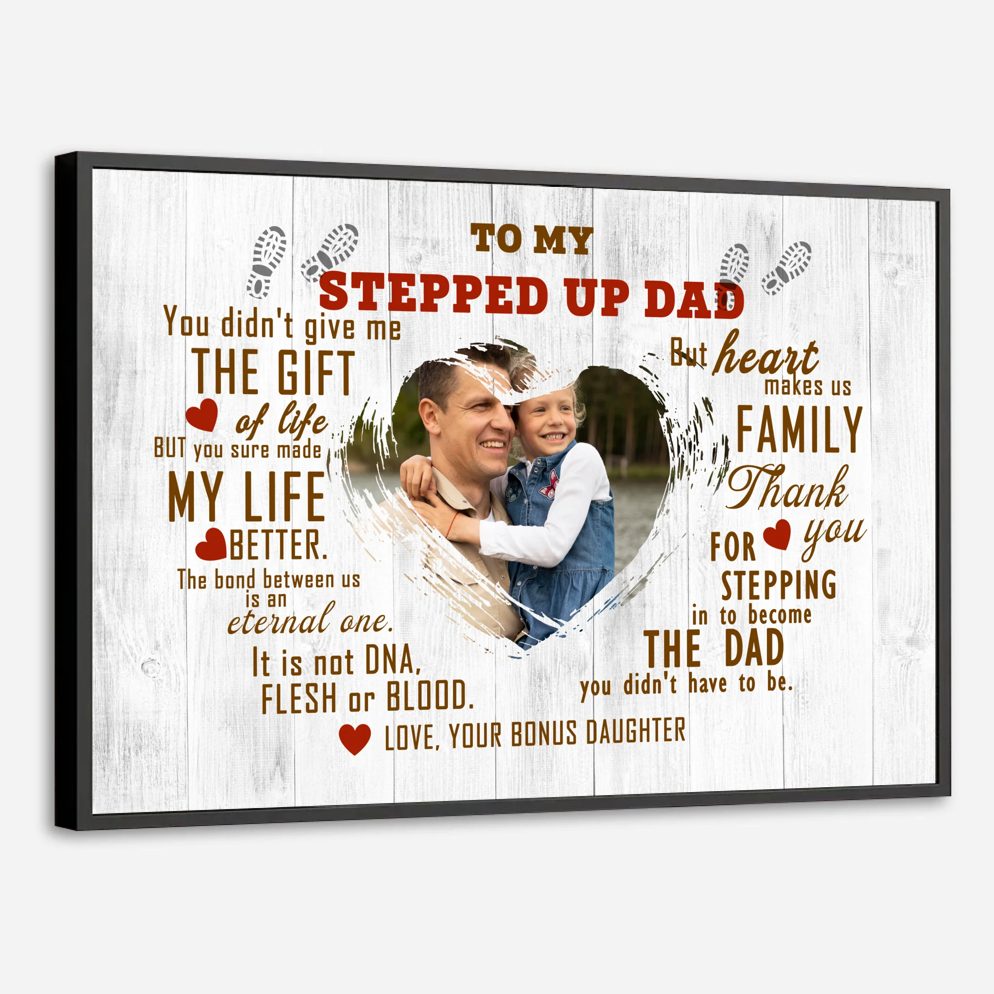 Personalized “Stepped Up Dad” Poster – Celebrate the Dad Who Always Shows Up - 89Prints